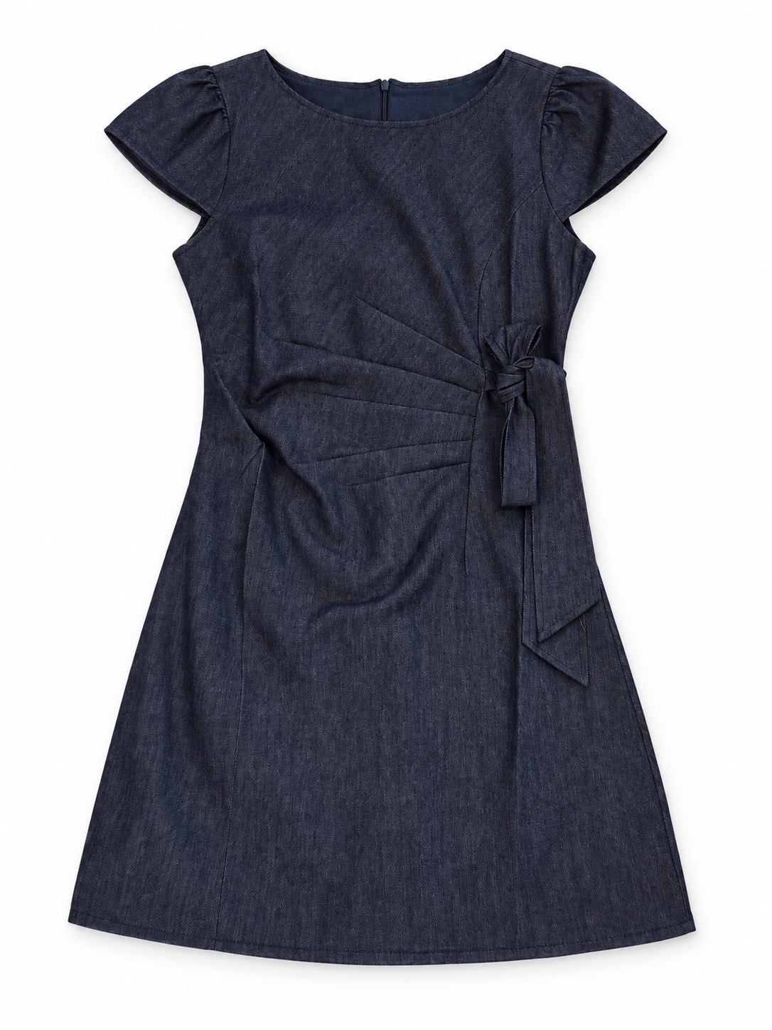 Side Bow Denim Mini Dress