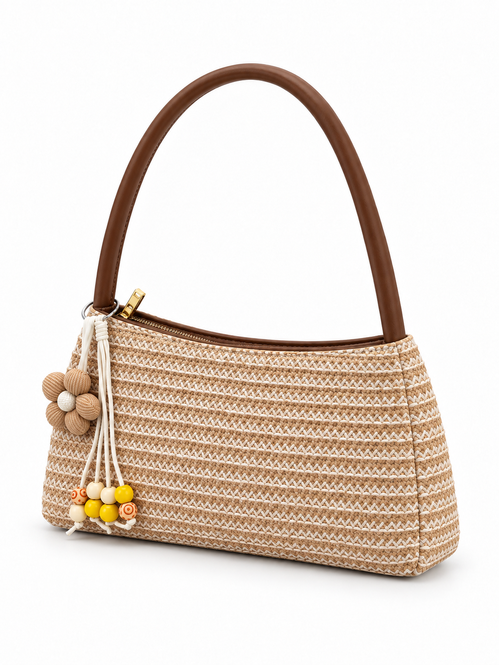 Natural Woven Shoulder Bag