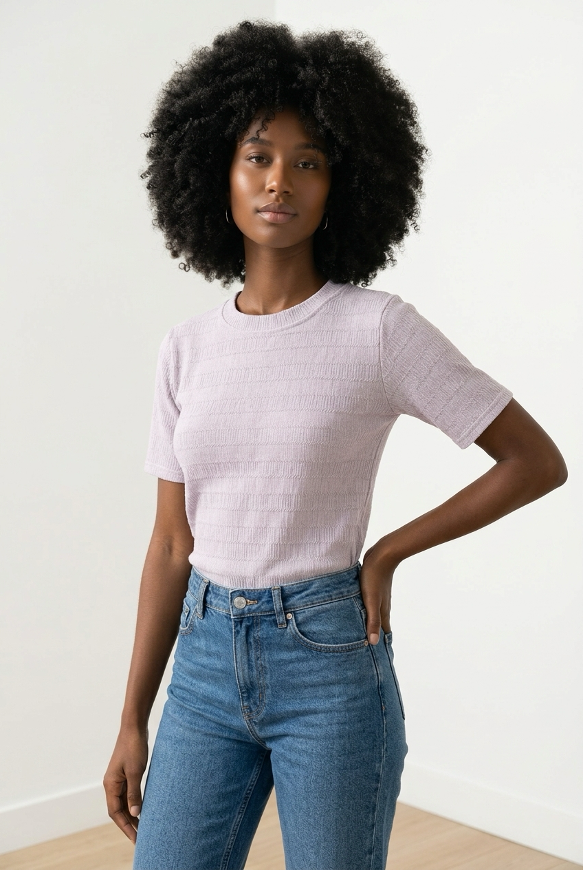 Textured Short-Sleeve Top