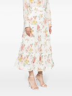 Load image into Gallery viewer, Linen Set of Floral Skirt and Shirt
