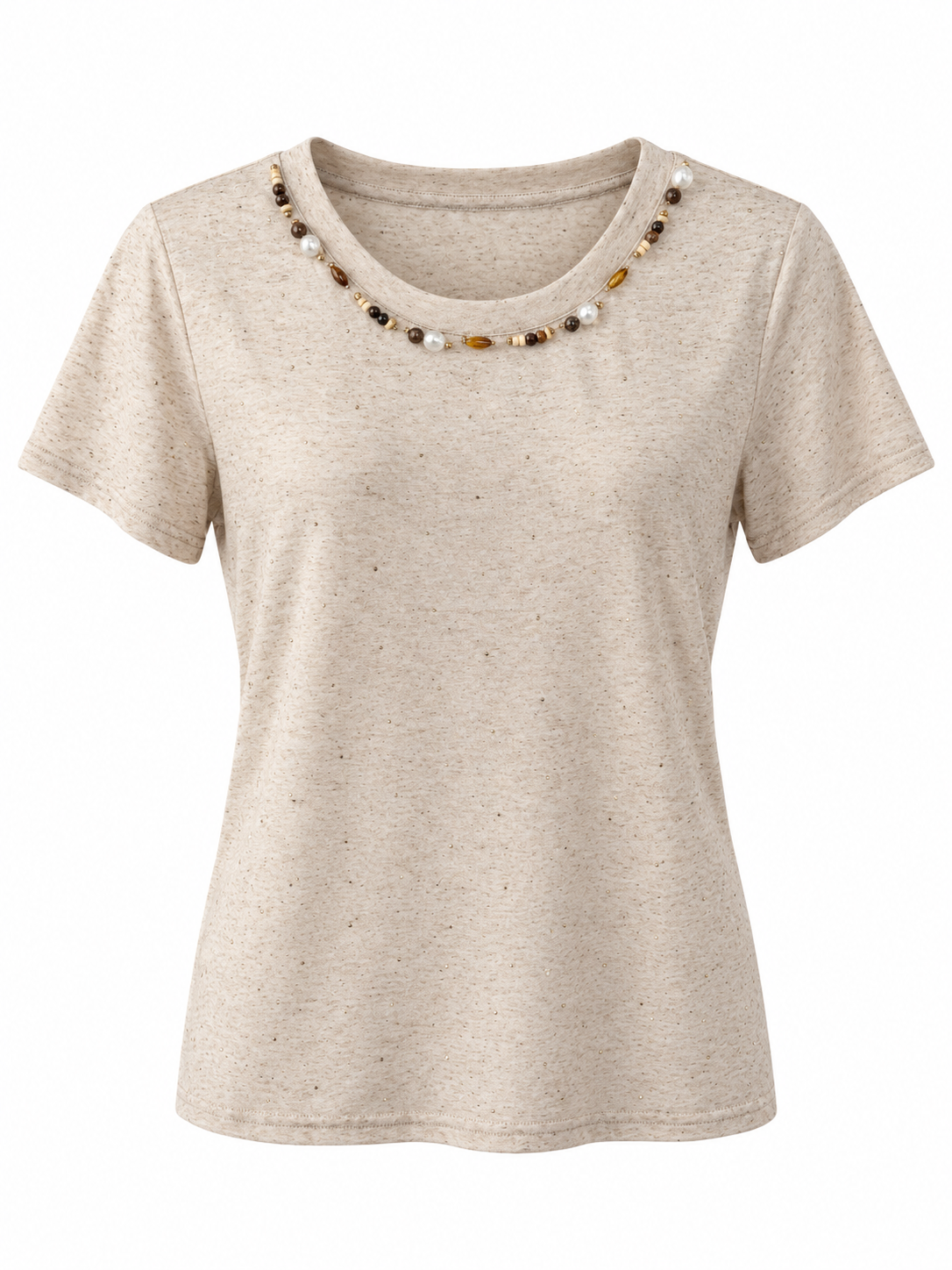 Beaded Neckline Top