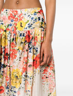 Load image into Gallery viewer, Linen Floral Set of skirt and Corset Top
