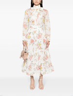 Load image into Gallery viewer, Linen Set of Floral Skirt and Shirt
