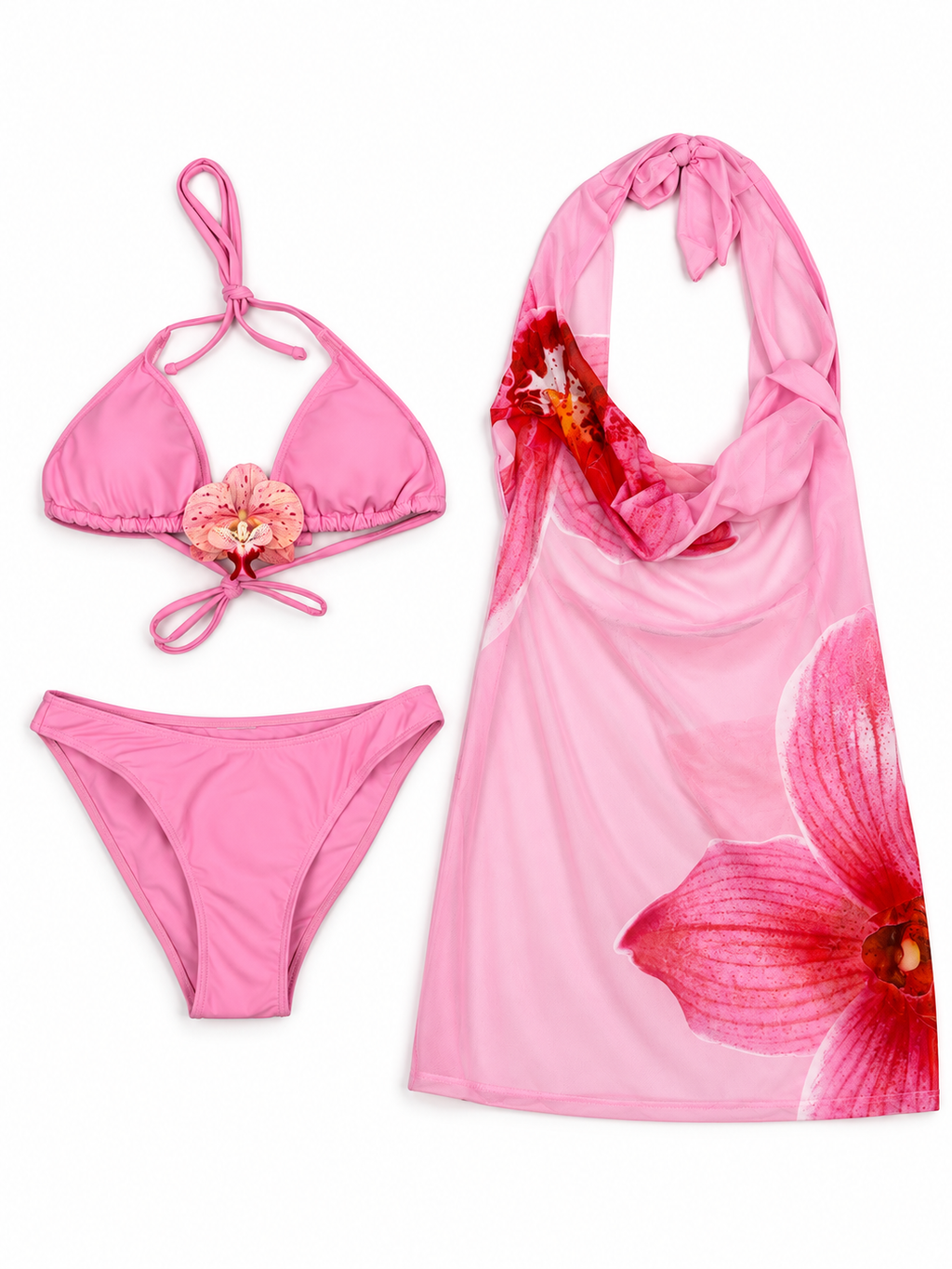 Pink Orchid Bikini & Cover-Up Dress