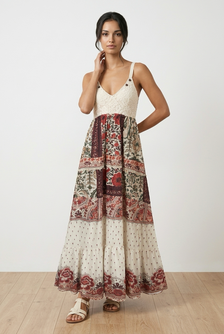 Lace Floral Maxi Dress