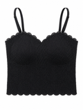 Lace Trim Ribbed Bra