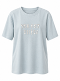 Beaded Slogan T-Shirt