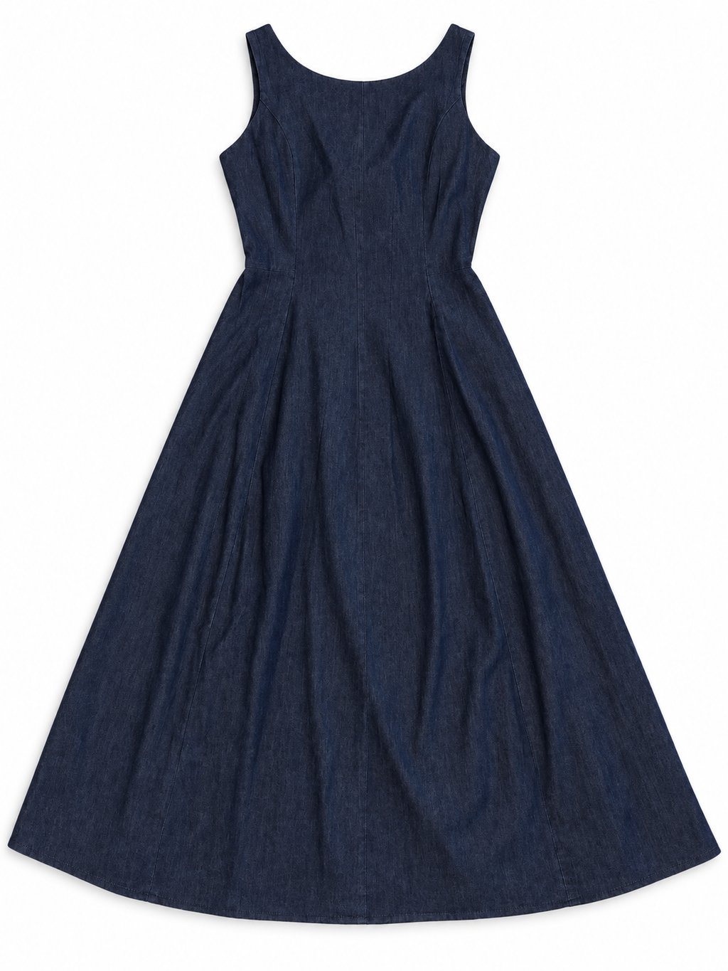 Bow Back Denim Midi Dress