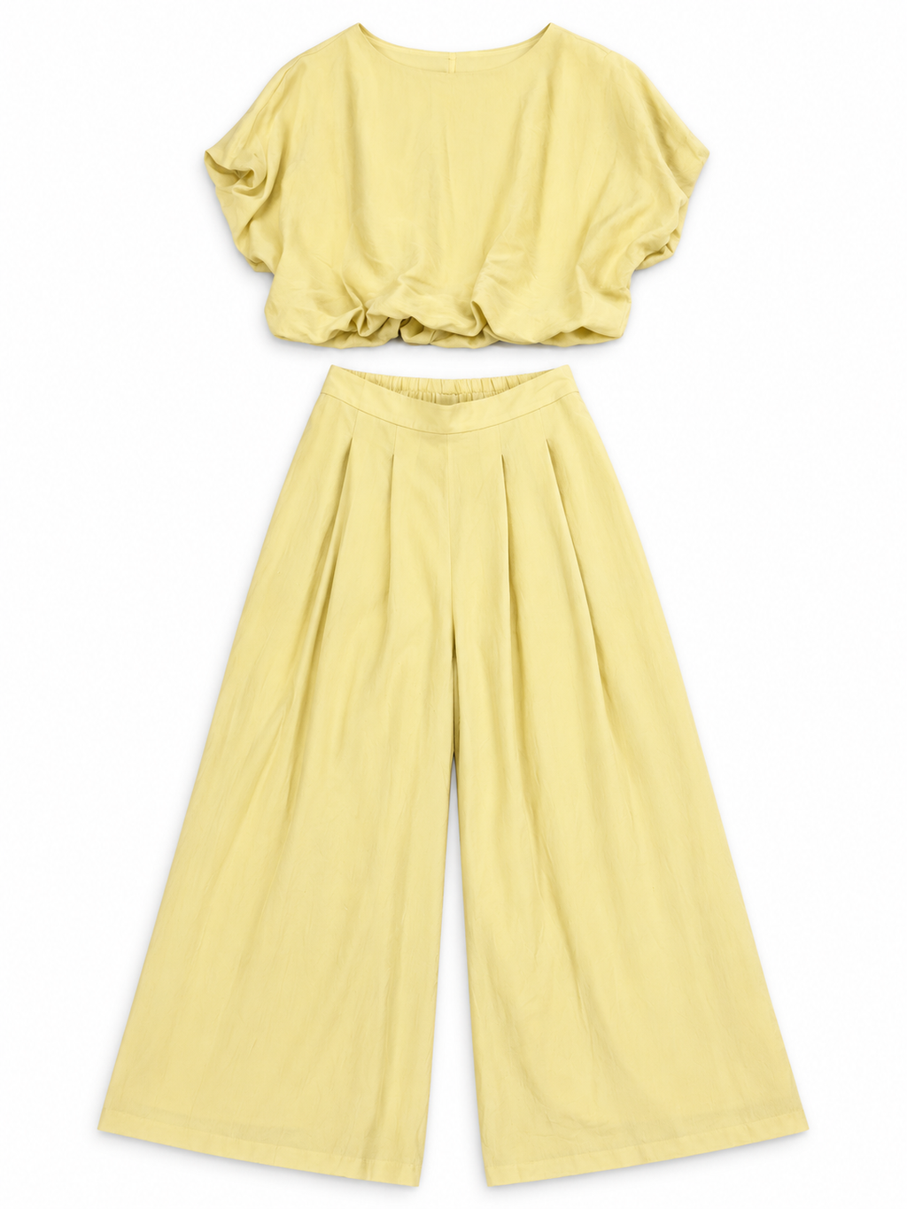 Bubble Top & Wide-Leg Co-Ord Set
