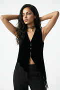 Lace Trim Satin Top