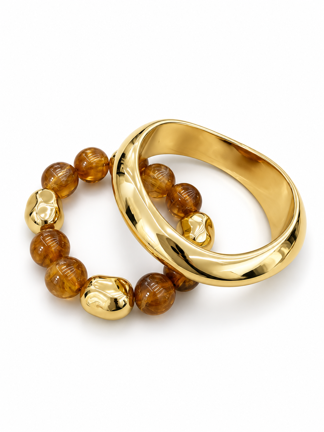 Amber & Gold Bracelet Duo