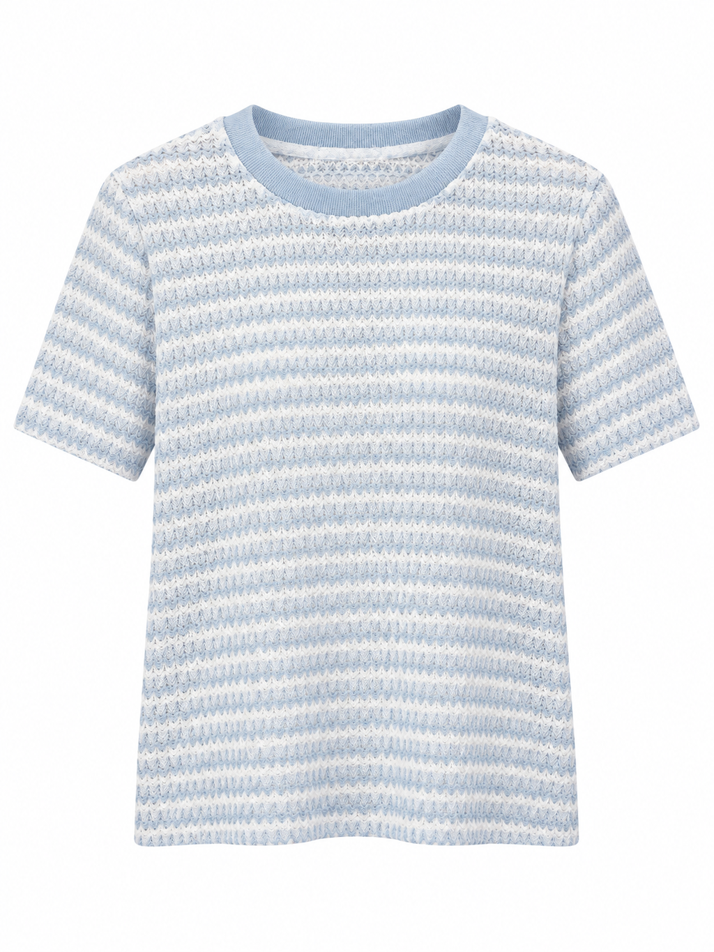 Striped Textured Short-Sleeve Top
