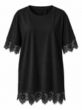 Floral Lace Trim Top