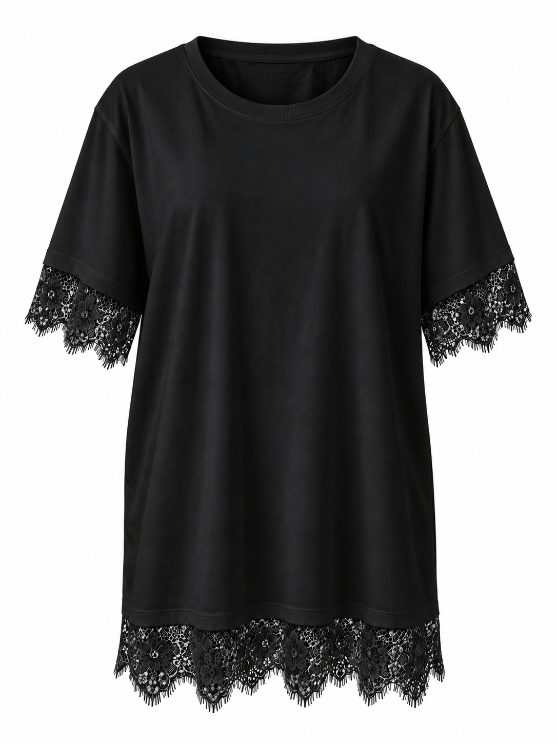 Floral Lace Trim Top