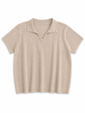 Pearl Collar Knit Top