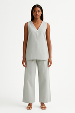 Load image into Gallery viewer, Linen Set of Top &amp; Trouser
