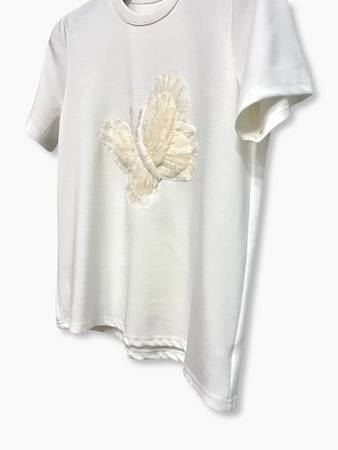 T-Shirt with Crochet butterfly