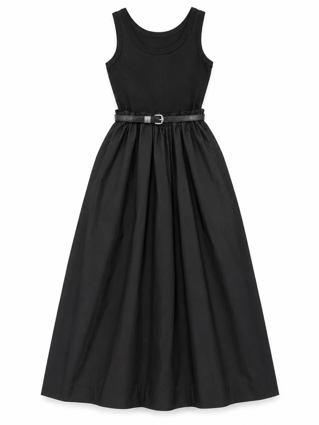 Sleeveless Belted Midi Dress