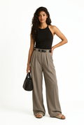 Double Pleated Straight Fit Trouser