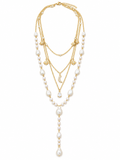 Layered Pearl Moon & Star Necklace