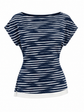 Striped Boat Neck Top