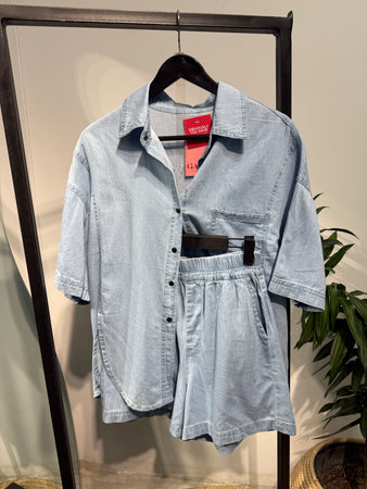 Denim Set Of Shirt & Short