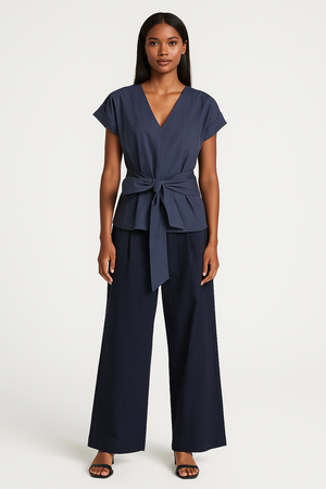 Linen Set Wrapped Shirt with Trouser