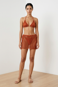 Rust Sparkle Bikini & Mini Skirt Set