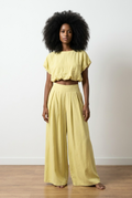 Bubble Top & Wide-Leg Co-Ord Set