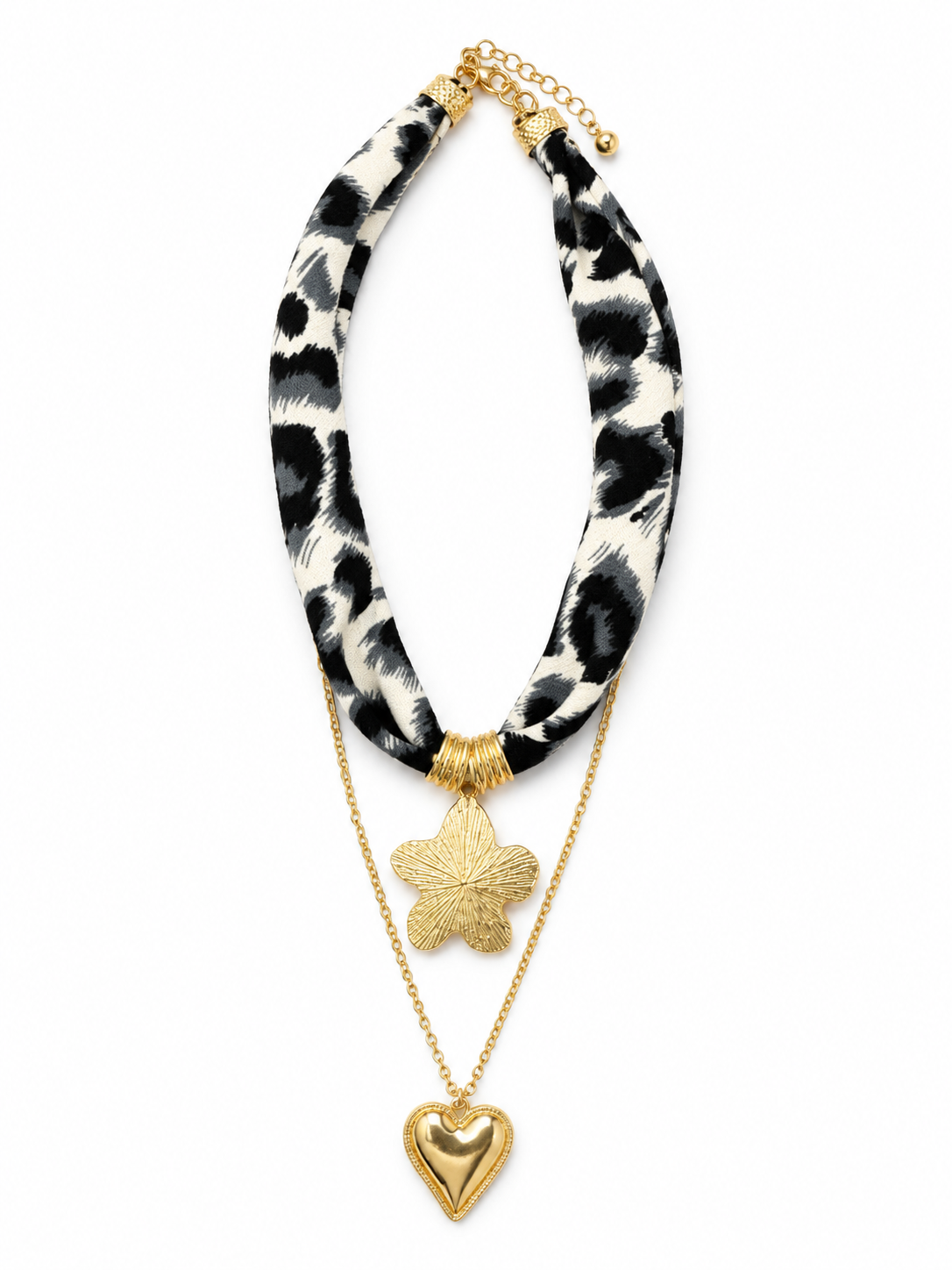 Leopard Scarf & Pendant Necklace
