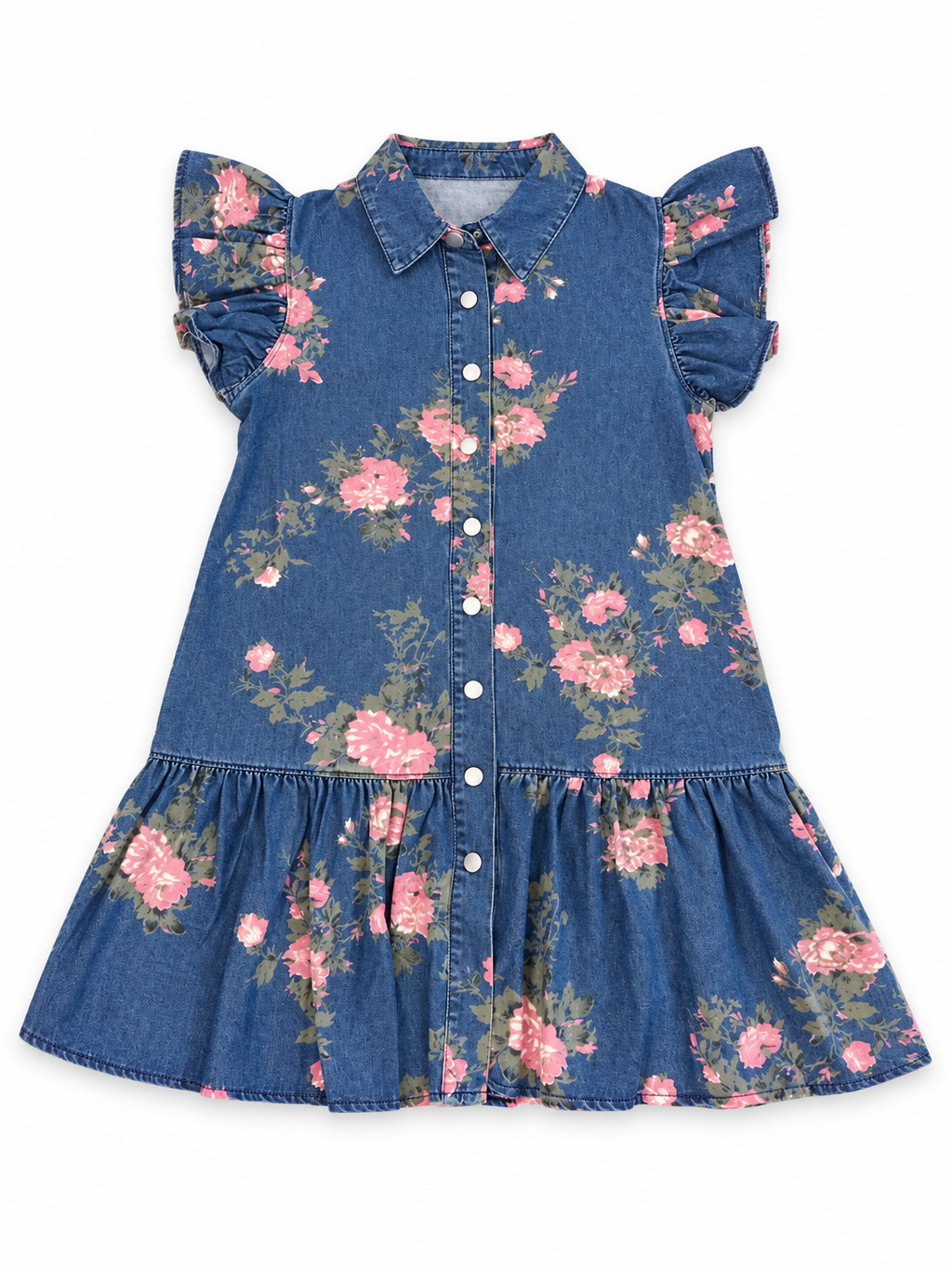 Floral Mini Denim Dress