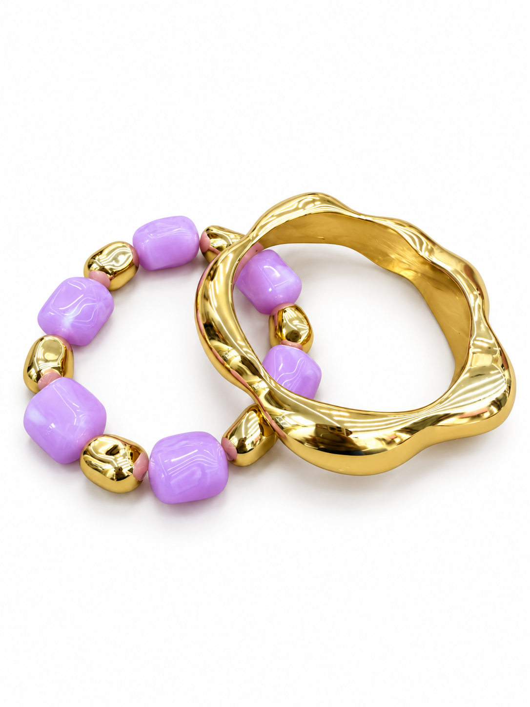 Lilac & Gold Bracelet duo