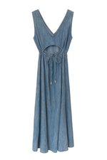 Load image into Gallery viewer, Denim Dress with Open Back

