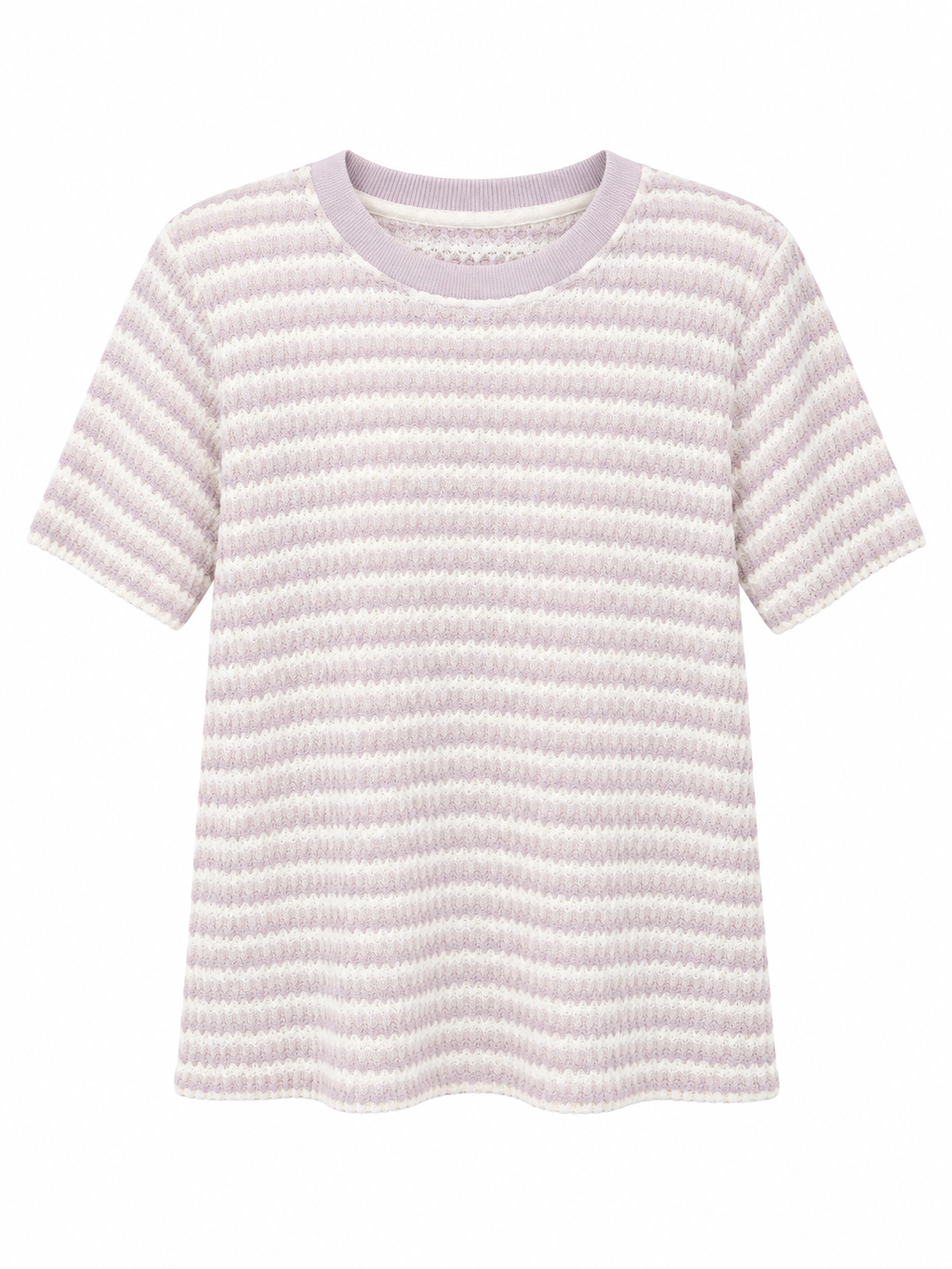 Striped Textured Short-Sleeve Top