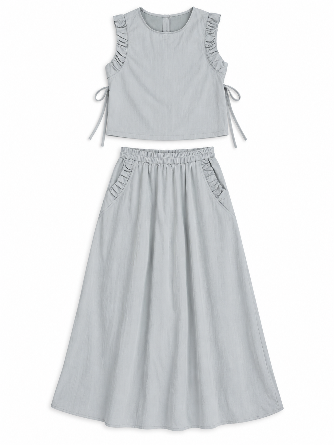 Ruffle Trim Top & Maxi Skirt Co-Ord Set