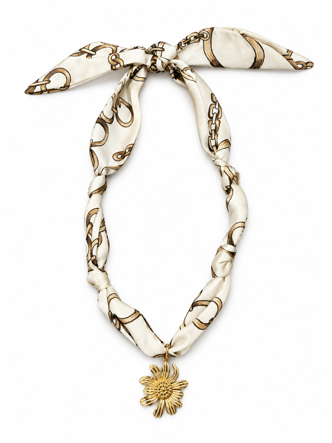 Chain Print Scarf & Daisy Necklace