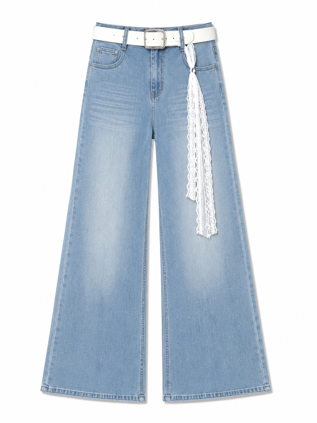 Washed Flare Leg Jeans