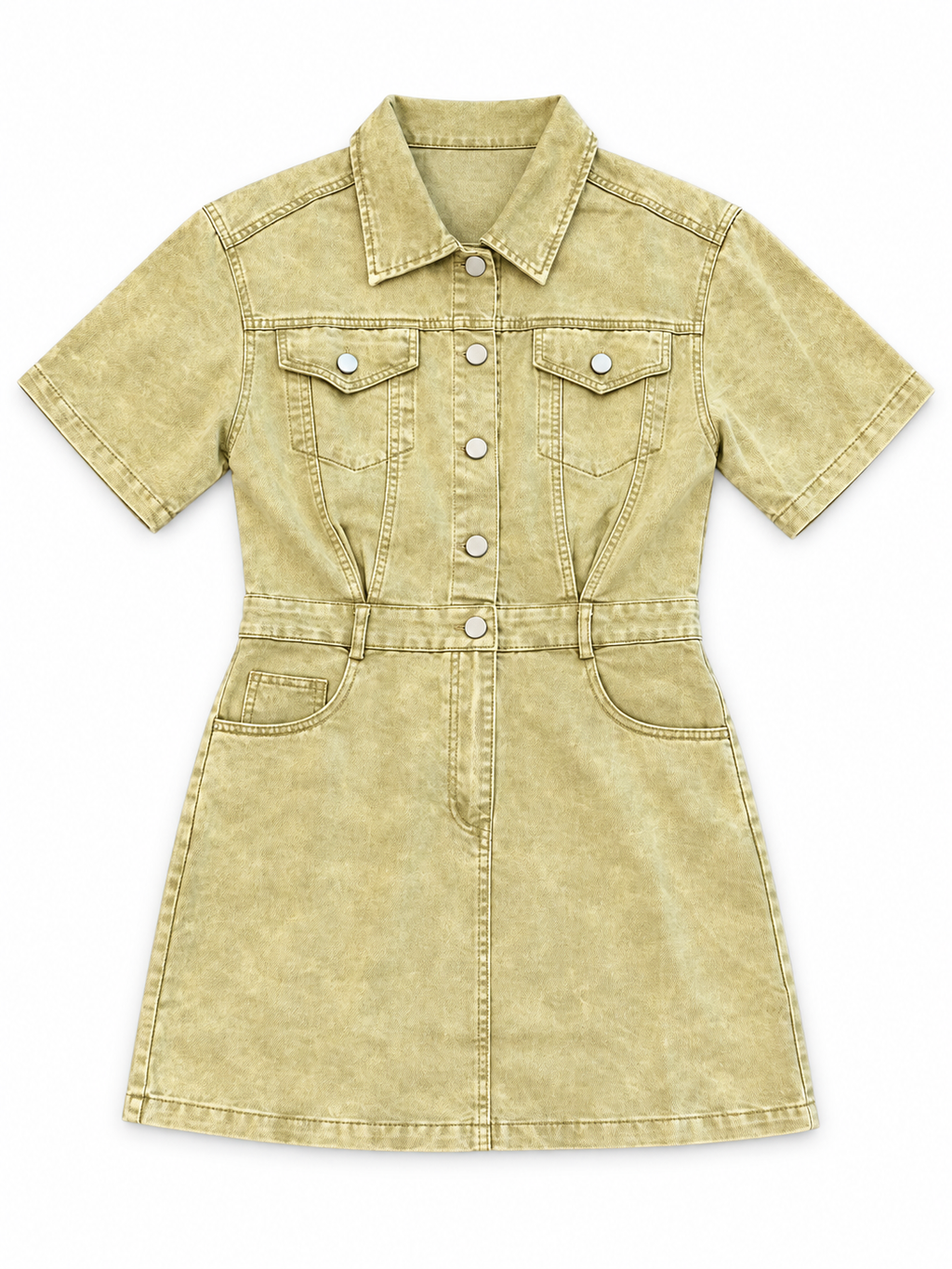 Faded Denim Mini Dress