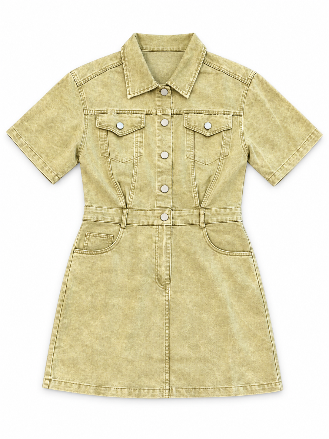 Faded Denim Mini Dress
