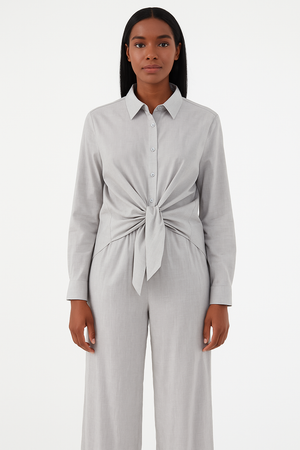 Linen Set of Wrapped Shirt & Trouser