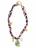 Printed Scarf Charm Necklace