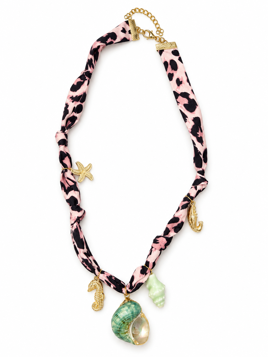 Printed Scarf Charm Necklace