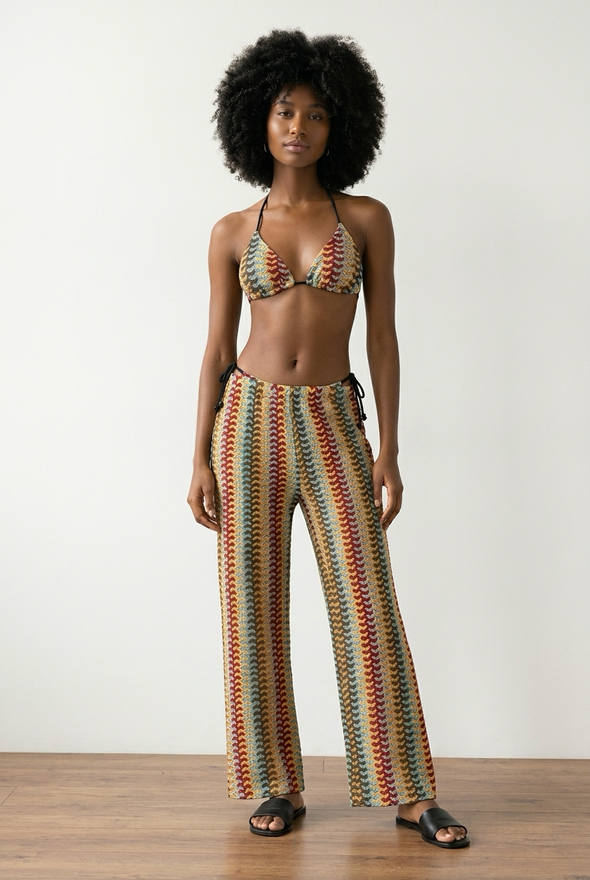 Wave Print Bikini Set