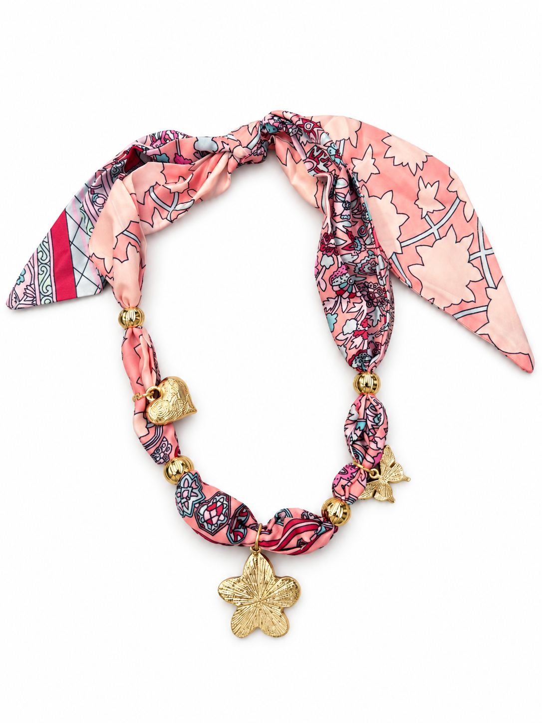 Printed Scarf Charm Necklace