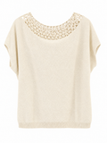 Crochet Neckline Knit Top