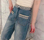 Load image into Gallery viewer, Jeans with Rhinestones.
