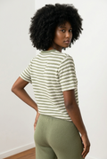 Striped Textured Short-Sleeve Top