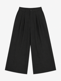 Double Pleated Wide-Leg Trousers