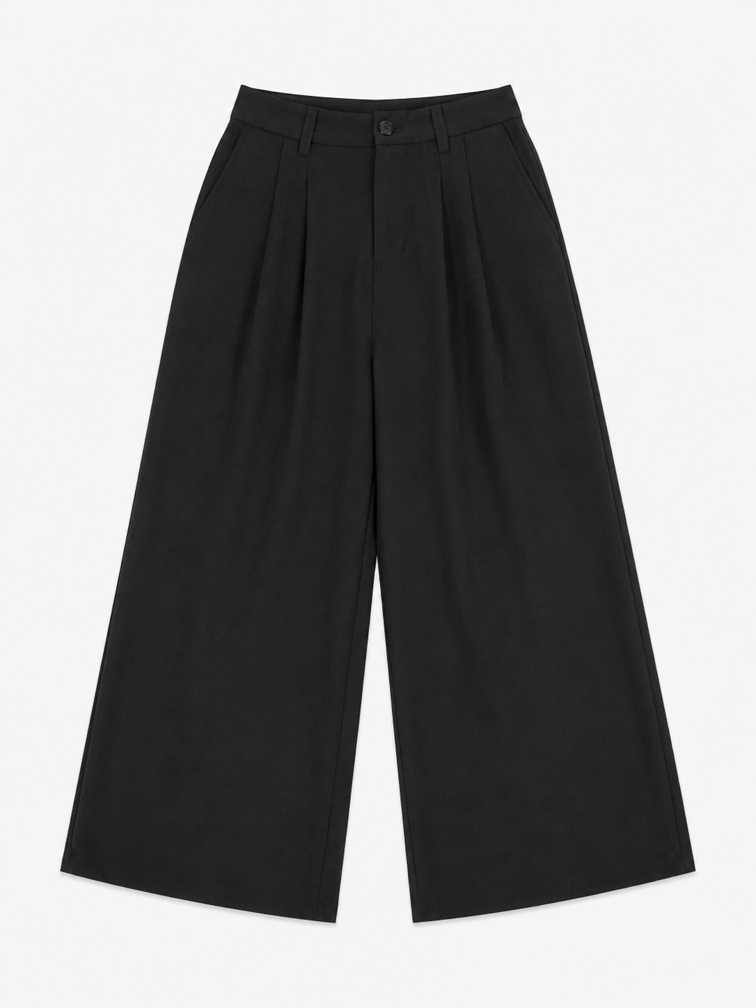 Double Pleated Wide-Leg Trousers