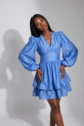 Puff Sleeve Layered Dress